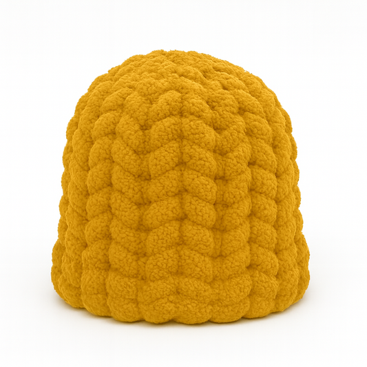 Chunky Knit Beanie Mustard Yellow